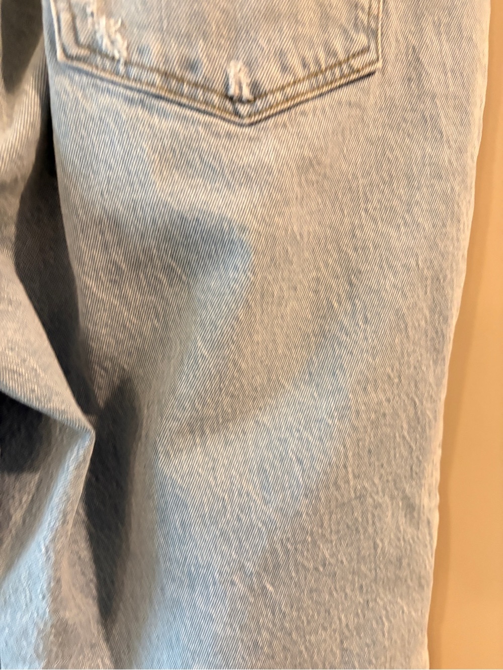 Abercrombie & Fitch 90s Straight Ultra High Rise Light Wash Side Slit Hem 16 - Picture 14 of 15